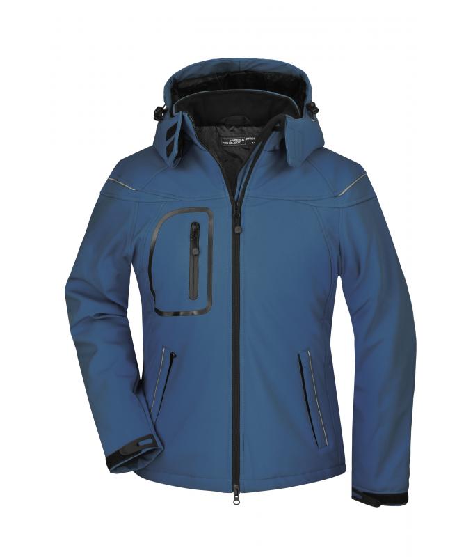 Ladies' Winter Softshell Jacket in Navy, Aqua, Black, Carbon, Orange, Red mit Logo-Vorschau – Vorderseite