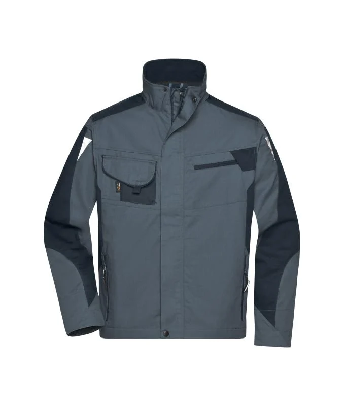 Workwear Jacket - STRONG - in Carbon/black mit Logo-Vorschau – Vorderseite