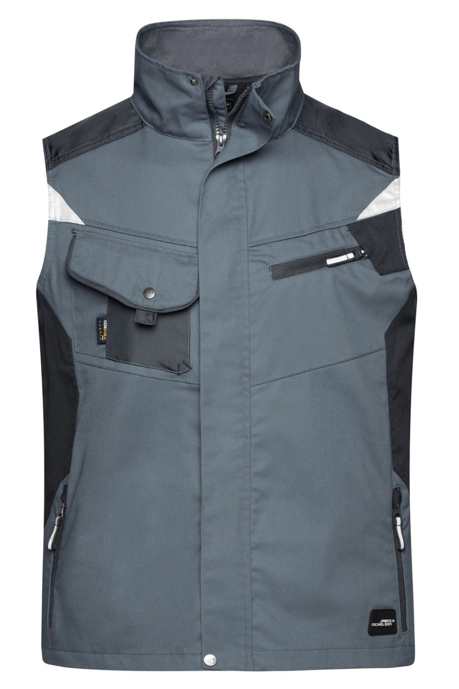 Workwear Vest - STRONG - in Carbon/black mit Logo-Vorschau – Vorderseite